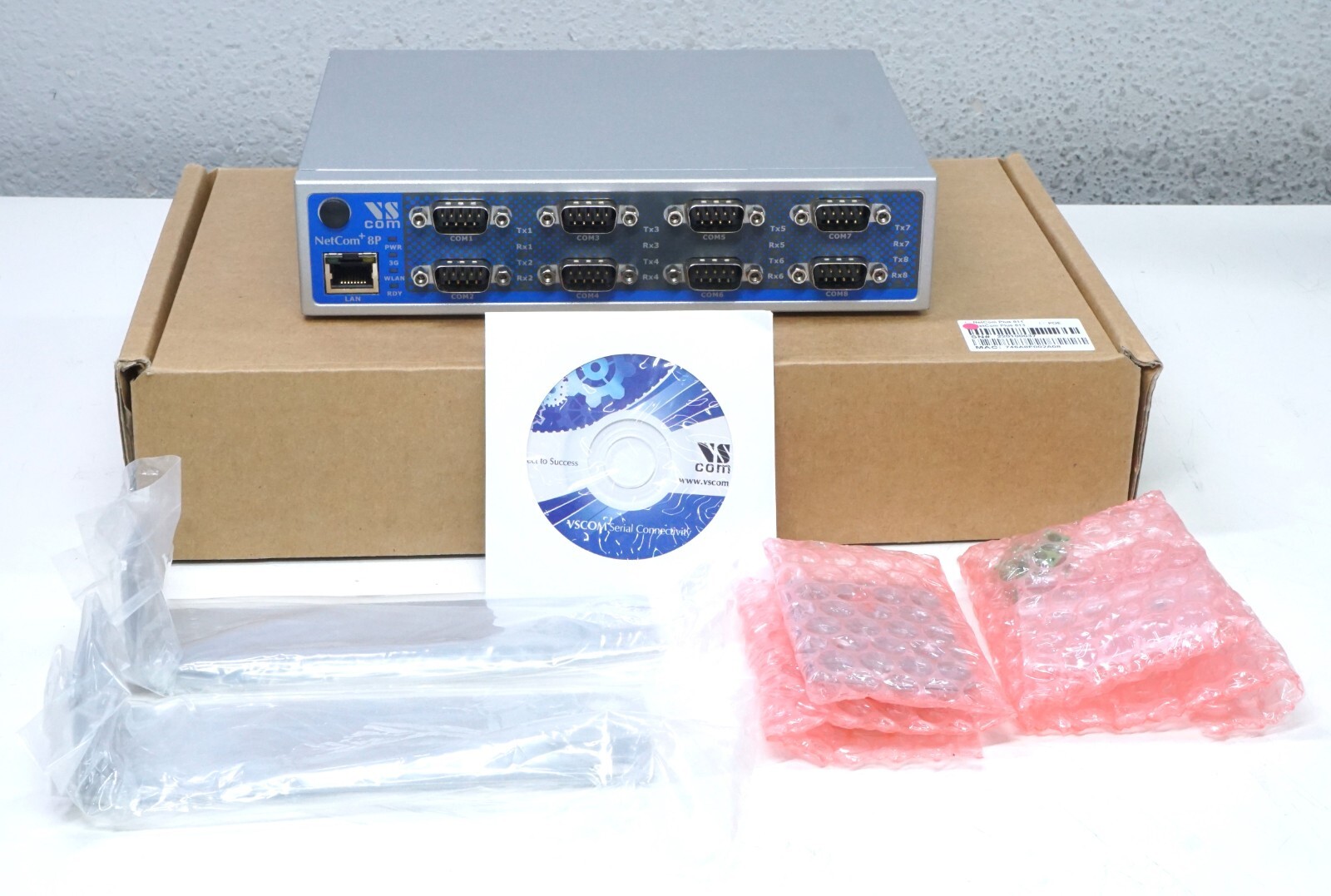 New VSCom NetCom Plus 813 Ethernet Serial Server, 8 port RS232/RS422/RS485