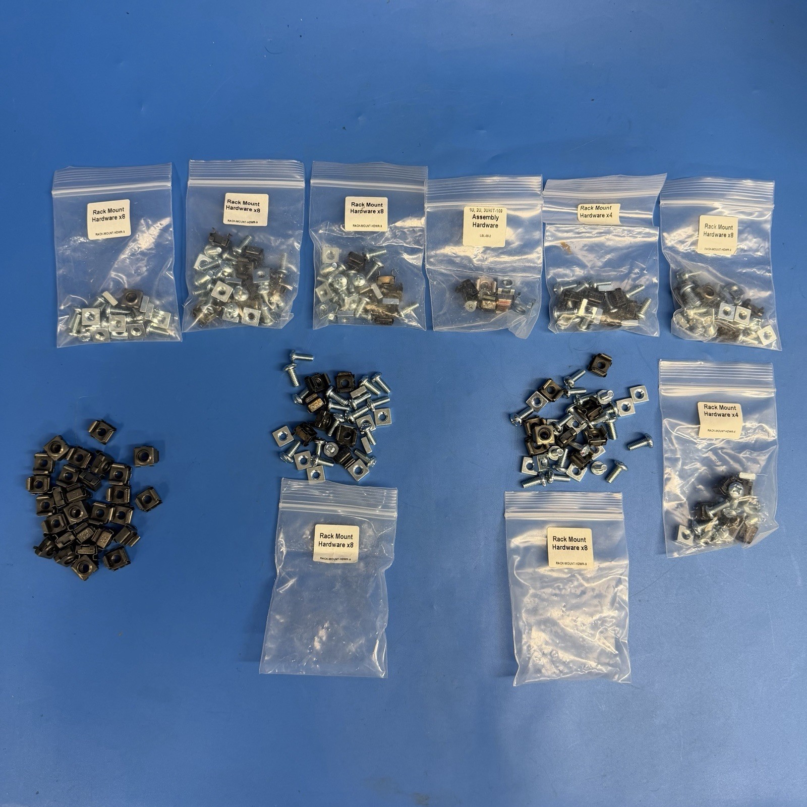 Server Rack Mount Hardware Lot 2 lb Screws Cage Nuts Square Nuts Mixed