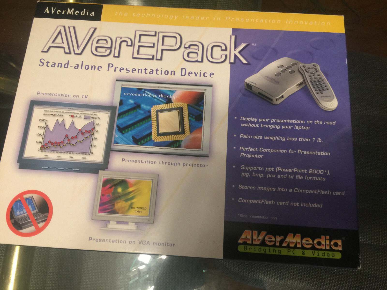 AVerMedia AVerEPack 300 Digital Slide Presenter TV & Projector Presentation NEW