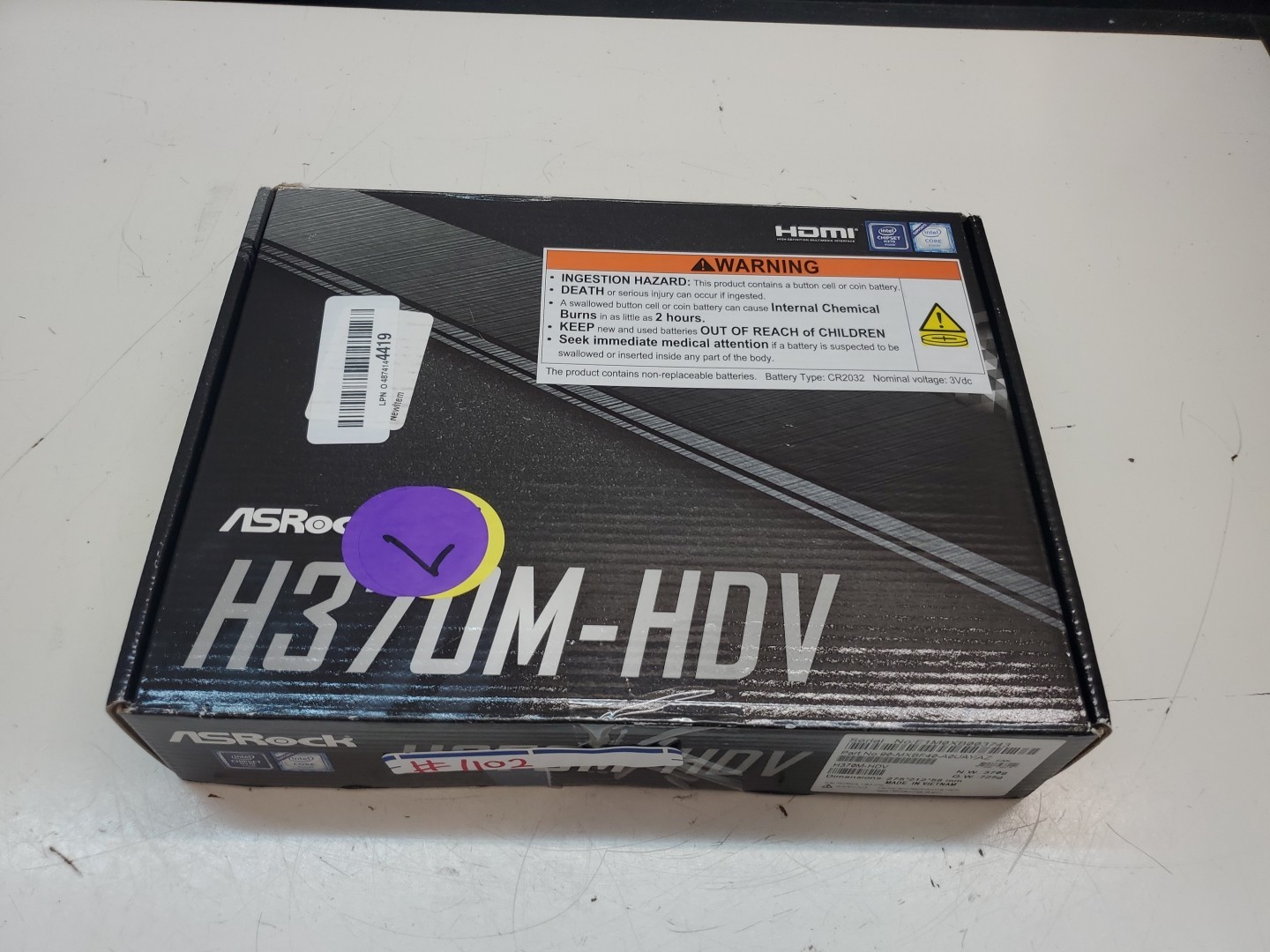 AS/IS ASRock H370M-HDV LGA1151 Intel H370/ DDR4 Micro ATX UNTESTED PARTS/REPAIRS