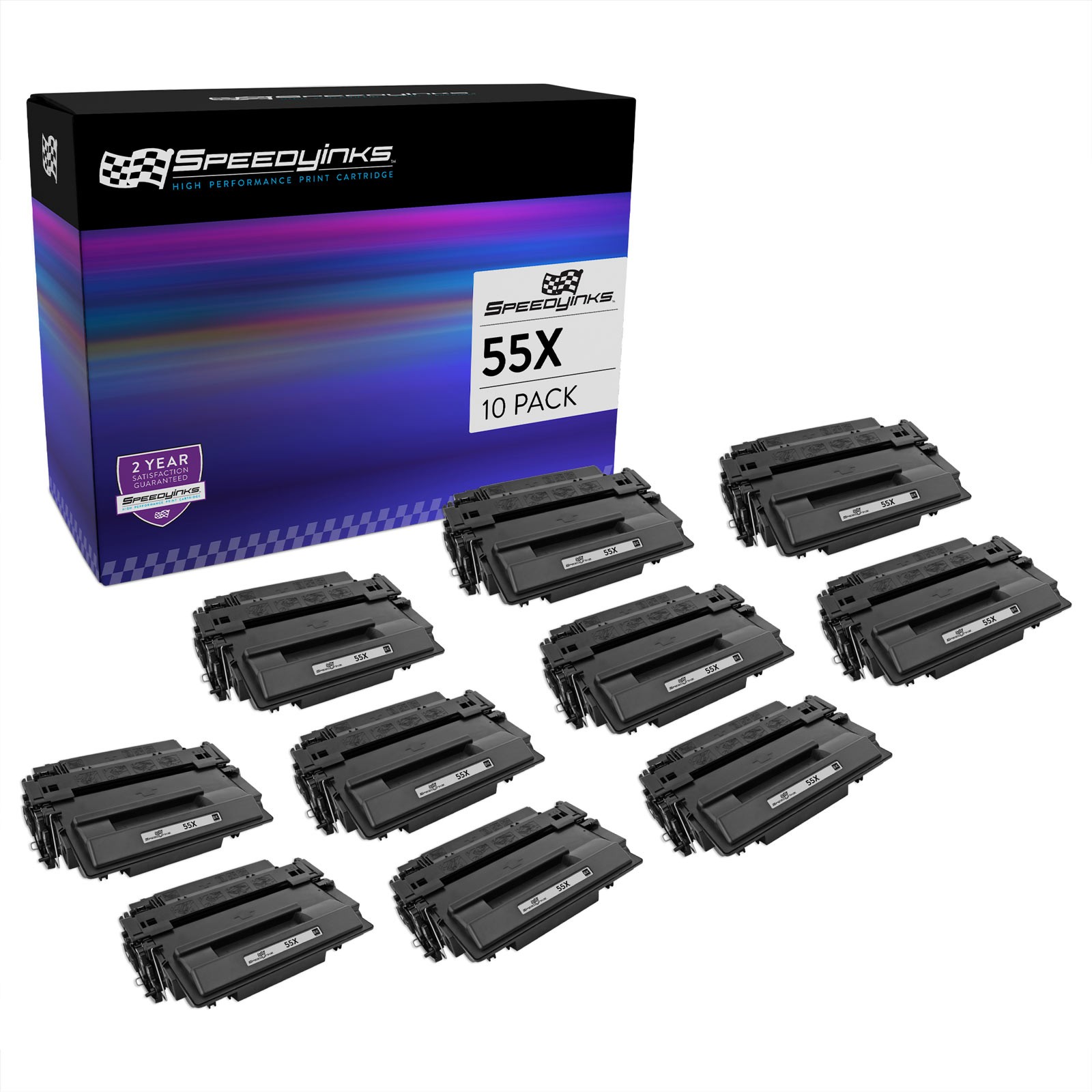 SPEEDY Compatible Toner Cartridge Replacement for HP 55X 55A CE255X Black (10PK)