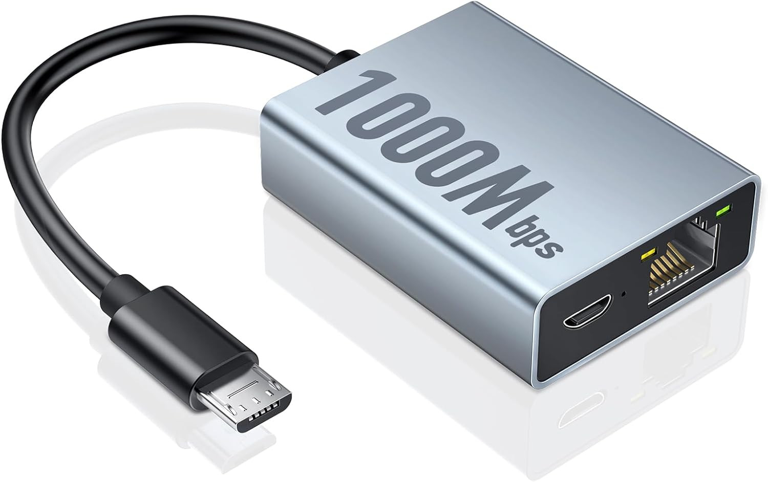 1000 Mbps Ethernet Adapter for Fire TV Stick, Micro USB to RJ45 Gigabit Ethernet