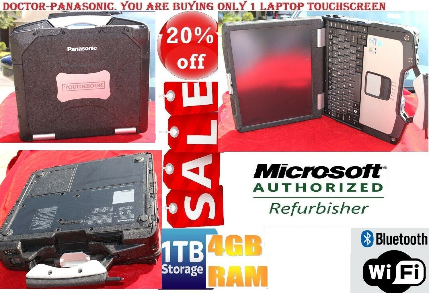 BLACK RHINO COBRA PANA TOUGH CF-30/ TOUCH/ BT// DVD/ WIN7H/1TB HD / 4GB RAM/GPS