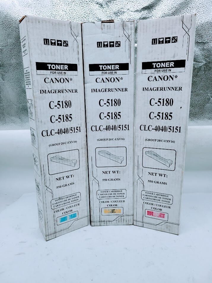 X3 Canon C-5180/C-5185 Toner Imagerunner Group 20/C-EXV16 Cyan Yellow Magenta