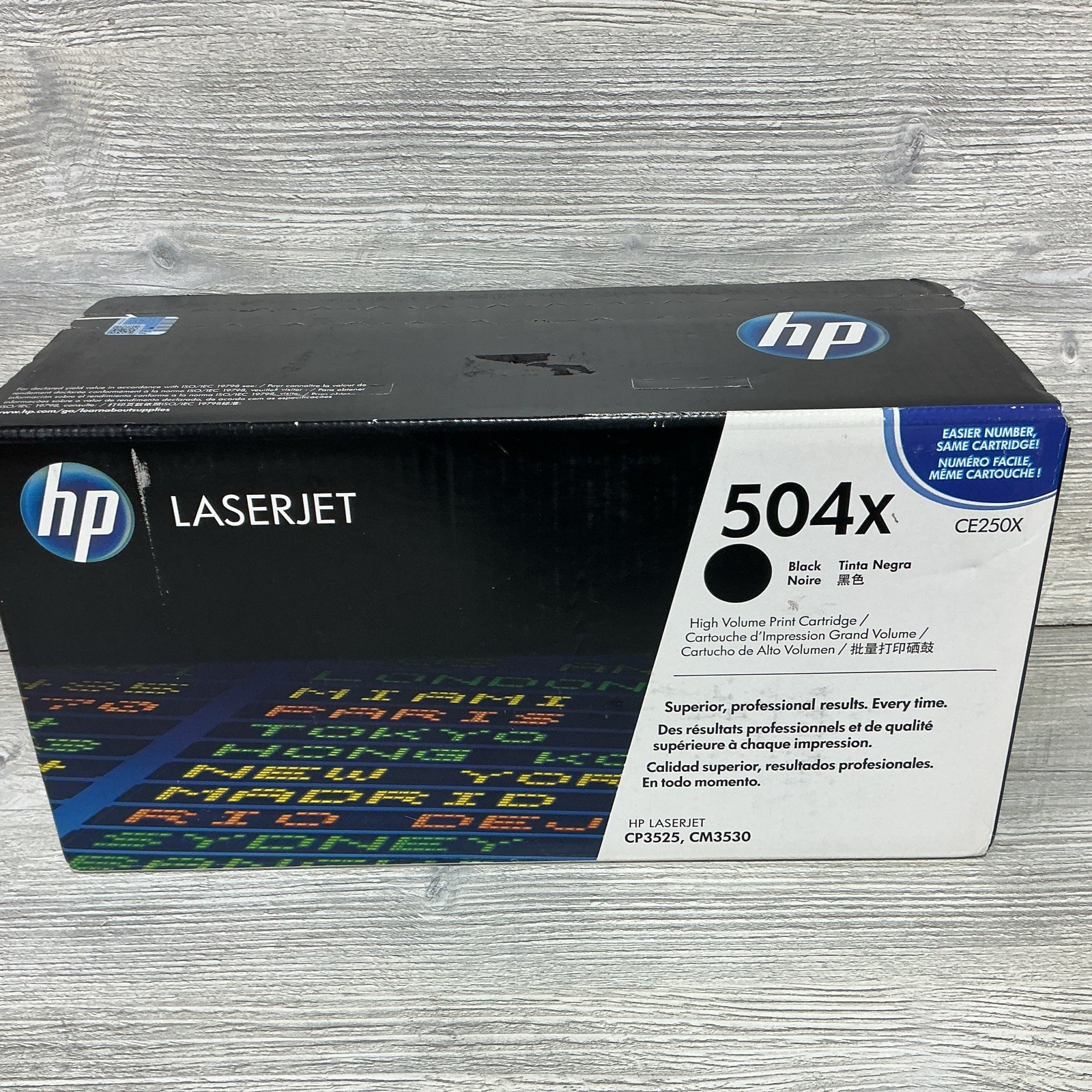Genuine OEM Sealed HP CE250X Black Toner Cartridge 504X - LaserJet CP3525 CM3530