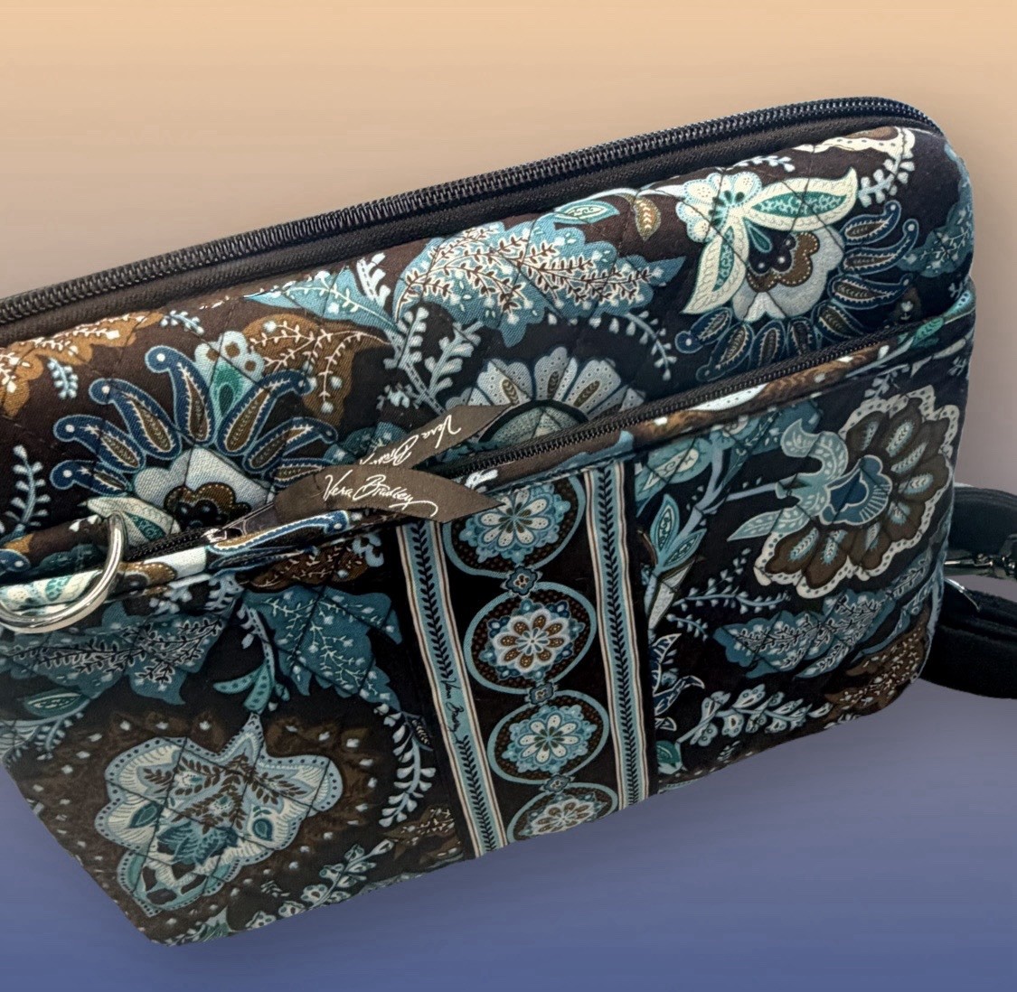 Vera Bradley | Java Blue | Hard Shell Mini Laptop | Tablet Case With Strap 