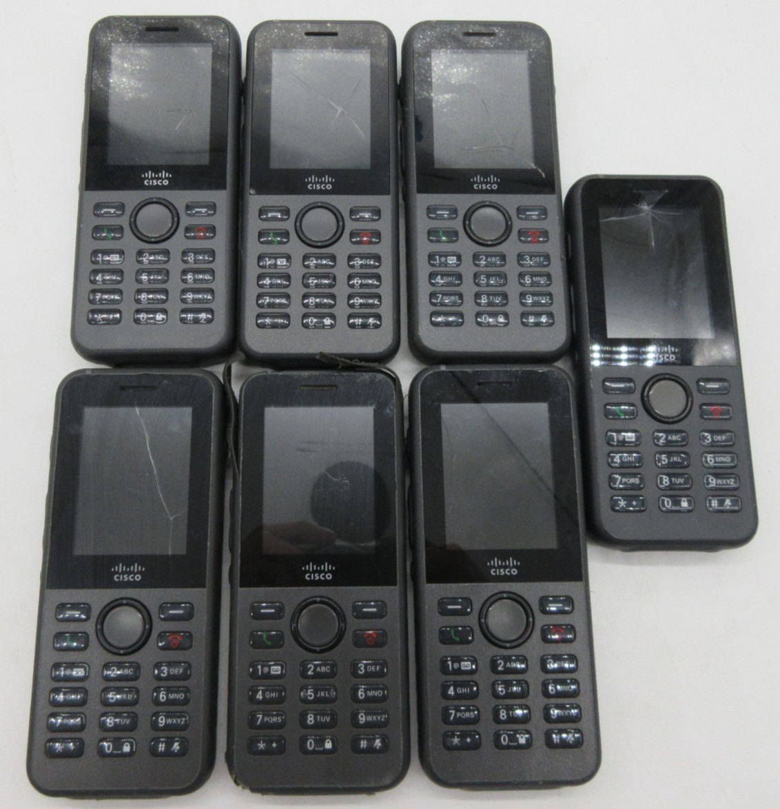 lot of 7 Cisco CP-8821-K9 8821 Wireless IP Phone