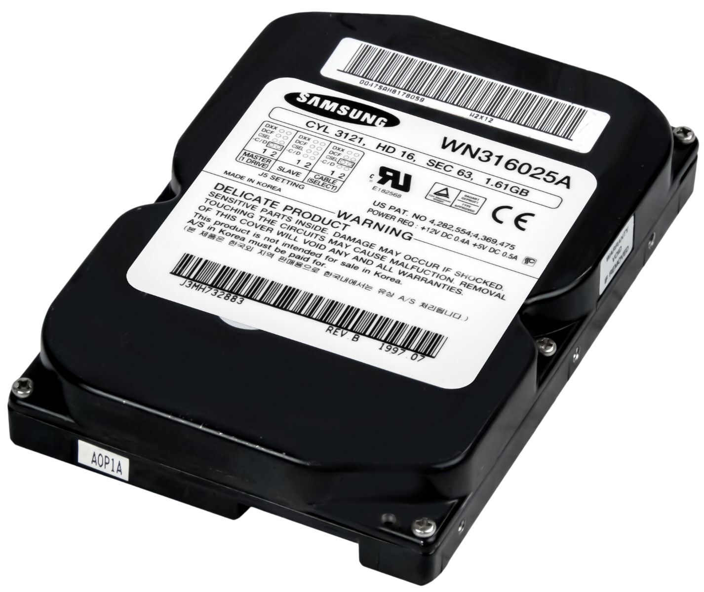 SAMSUNG Hard Drive WINNER WN316025A 1.61GB 4.5K ATA 3.5''