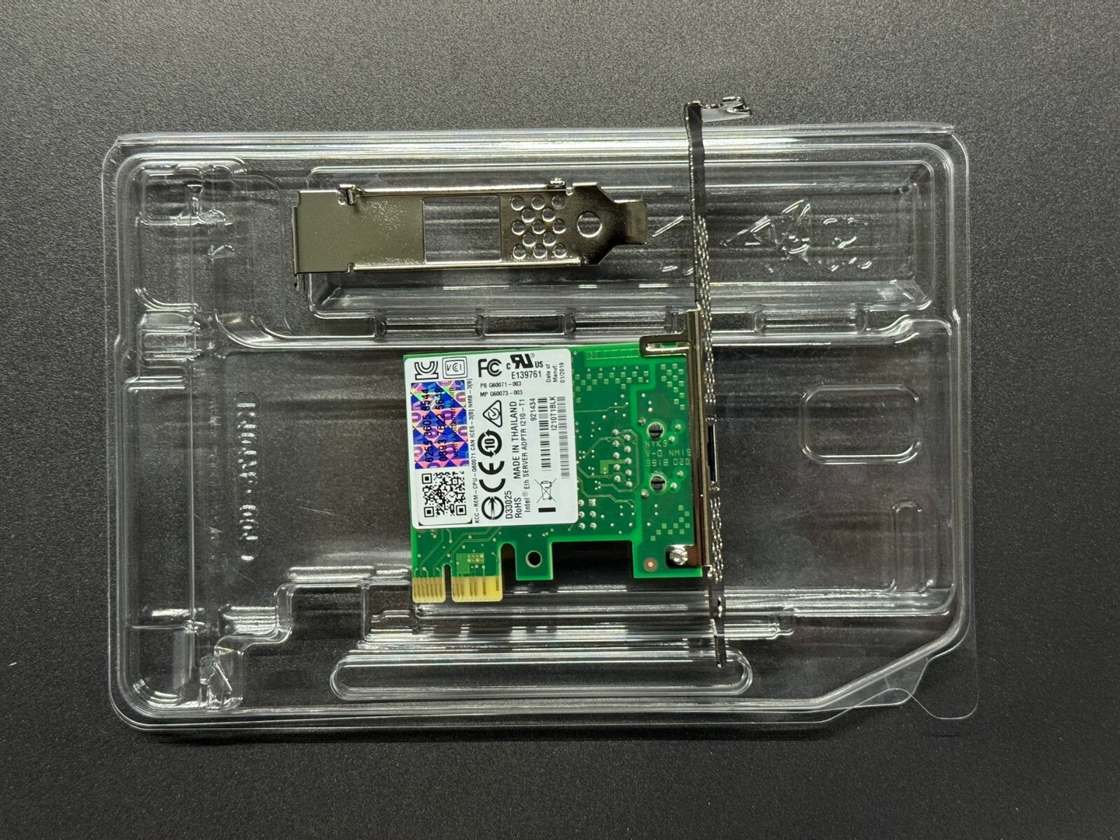 Intel I210-T1 Single Port RJ-45 PCIe x4 Add-On Ethernet Server Network Adapter