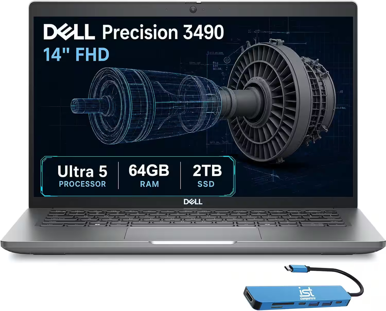 Dell - Upgraded - Precision 3490 14 in FHD Core Ultra 5 2TB SSD 64GB RAM