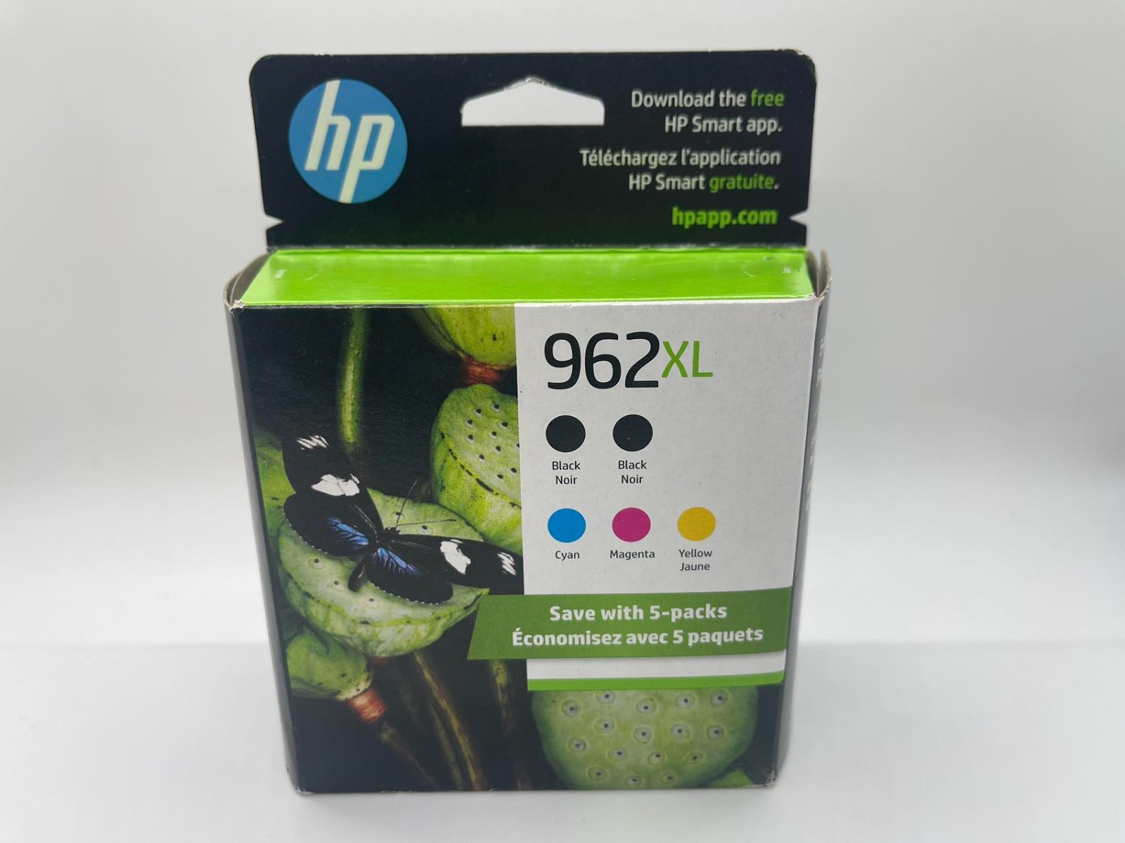 HP 962XL Black, Cyan, Magenta, Yellow High-Yield Ink Cartridges(5-Pack)6ZA57AN