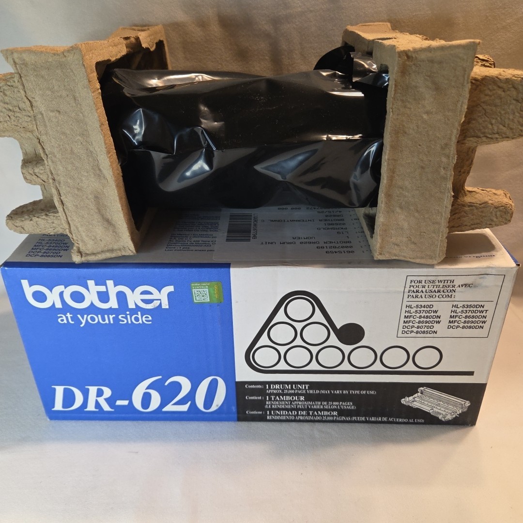NEW GENUINE - BROTHER DR-620 DRUM UNIT - 25,000 PAGES - SEALED BAG