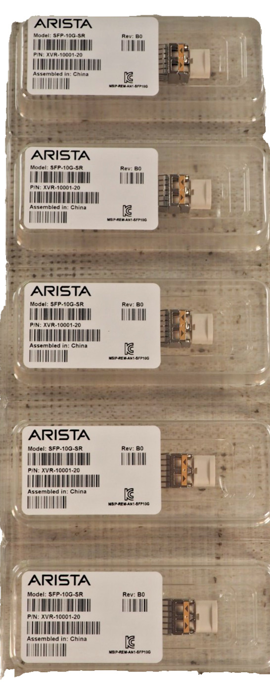 Lot of*10 Arista SFP-10G-SR 10GBASE-SR XVR-10001-20 SFP+ Optical Transceiver
