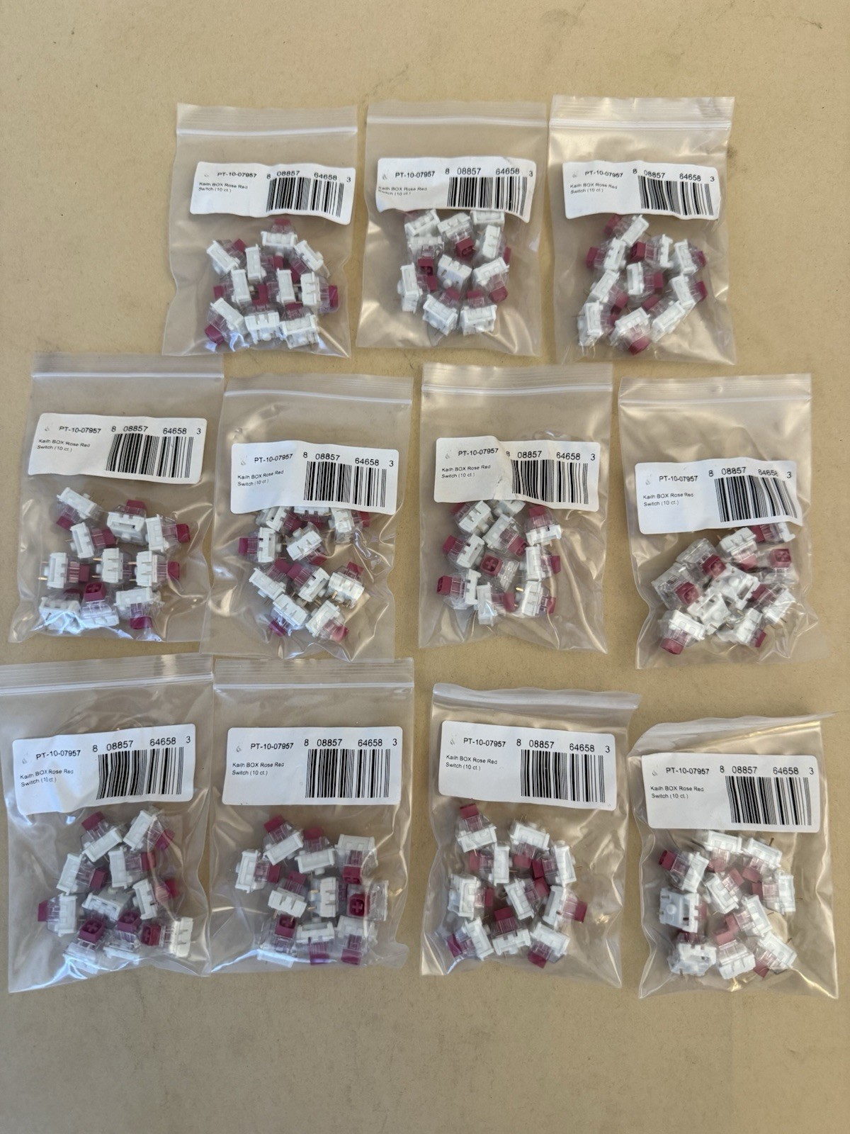 Kailh Box Rose Red Mechanical Keyboard Switches Lot of 110 