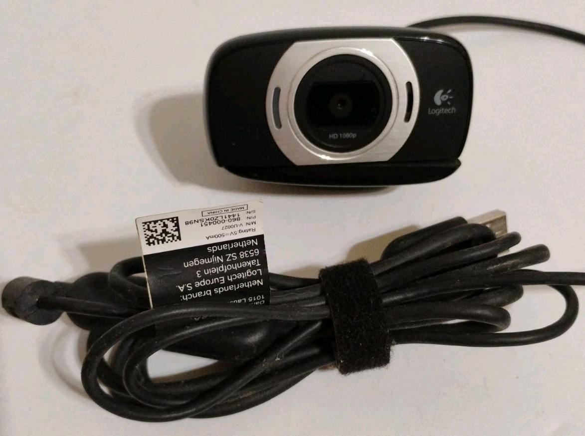 Logitech C615 USB HD Webcam 1080p 8.0 Megapixel V-U0027 TESTED 