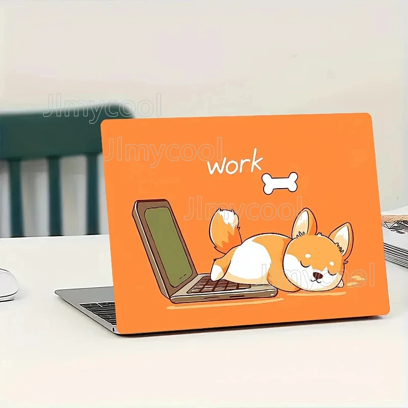 2Pack Cute Corgi Laptop Stickers Waterproof Self adhesive Cartoon Patterns Decal