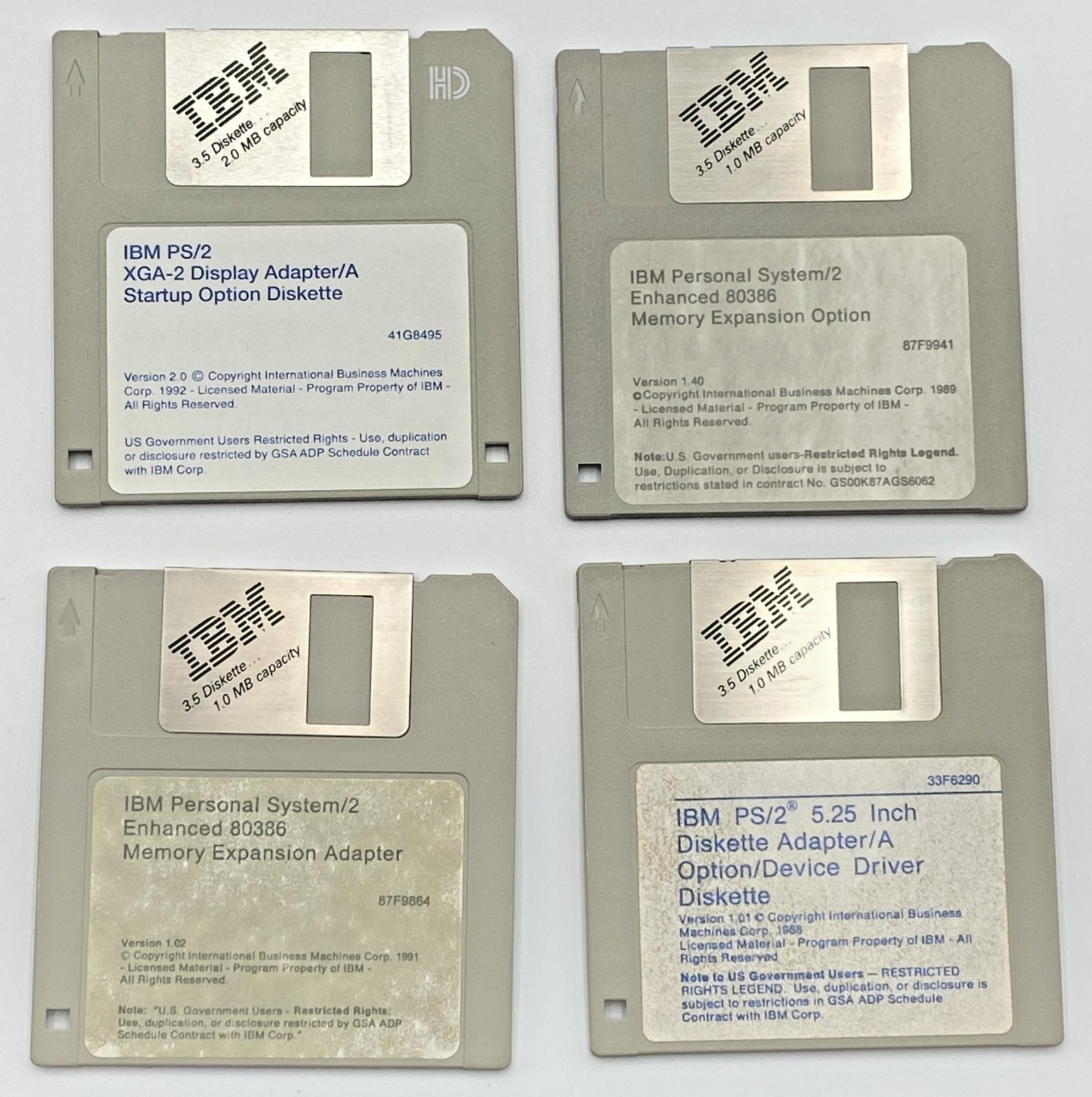 IBM PS/2 XGA-2 Display Adapter/A 80386 Memory Expansion Option Diskette Lot 4