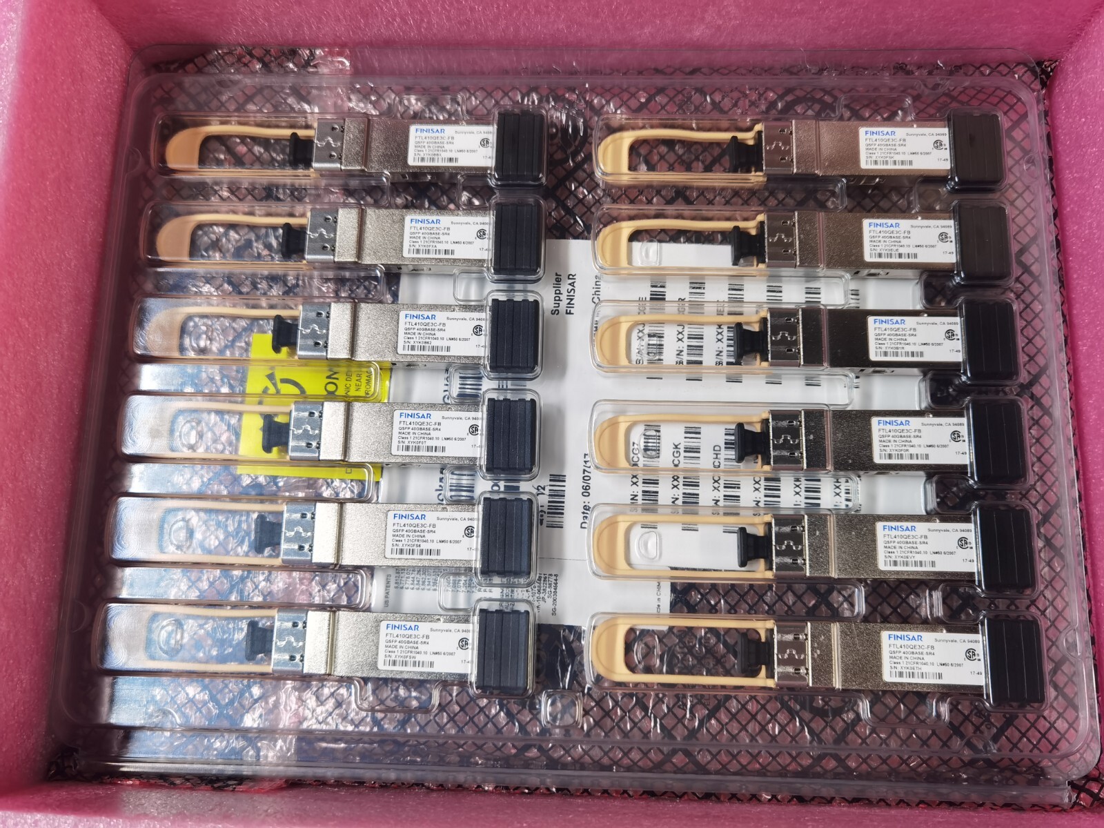 Lot of 12pcs FTL410QE3C-FB QSFP+ 40G SR4 850nm 100m MPO Transceiver