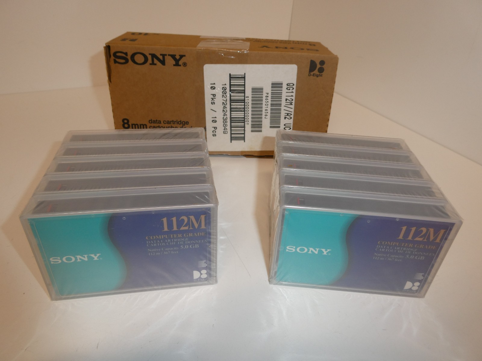 10 Genuine Sony QG112M Data Tape D8 8MM 112M 367 Feet 5.0GB NEW