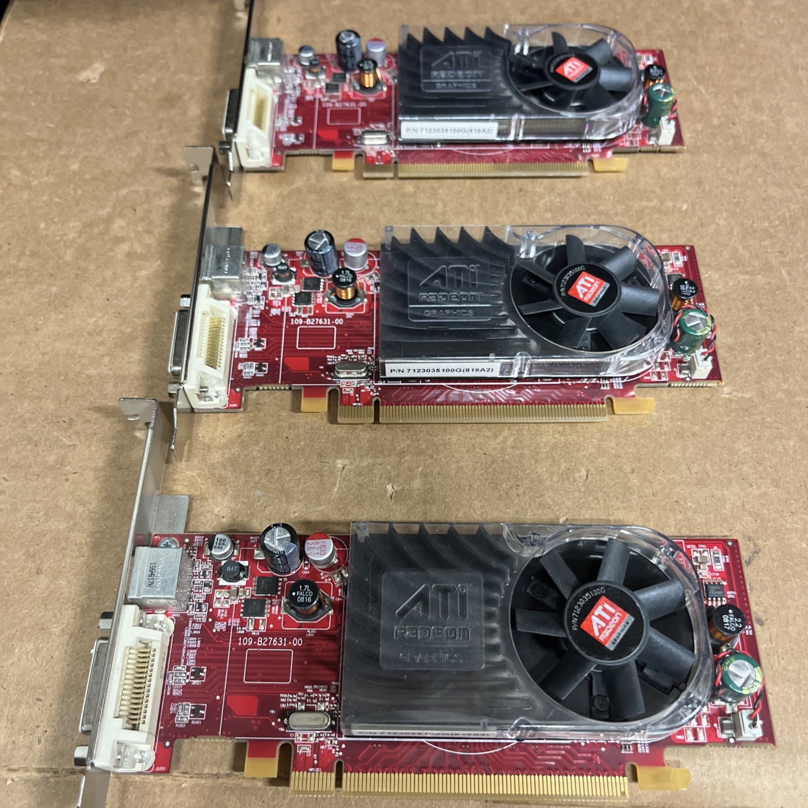 Lot of 3 ATI Radeon B276 PCI-Express Video Card P/N 7123035100G