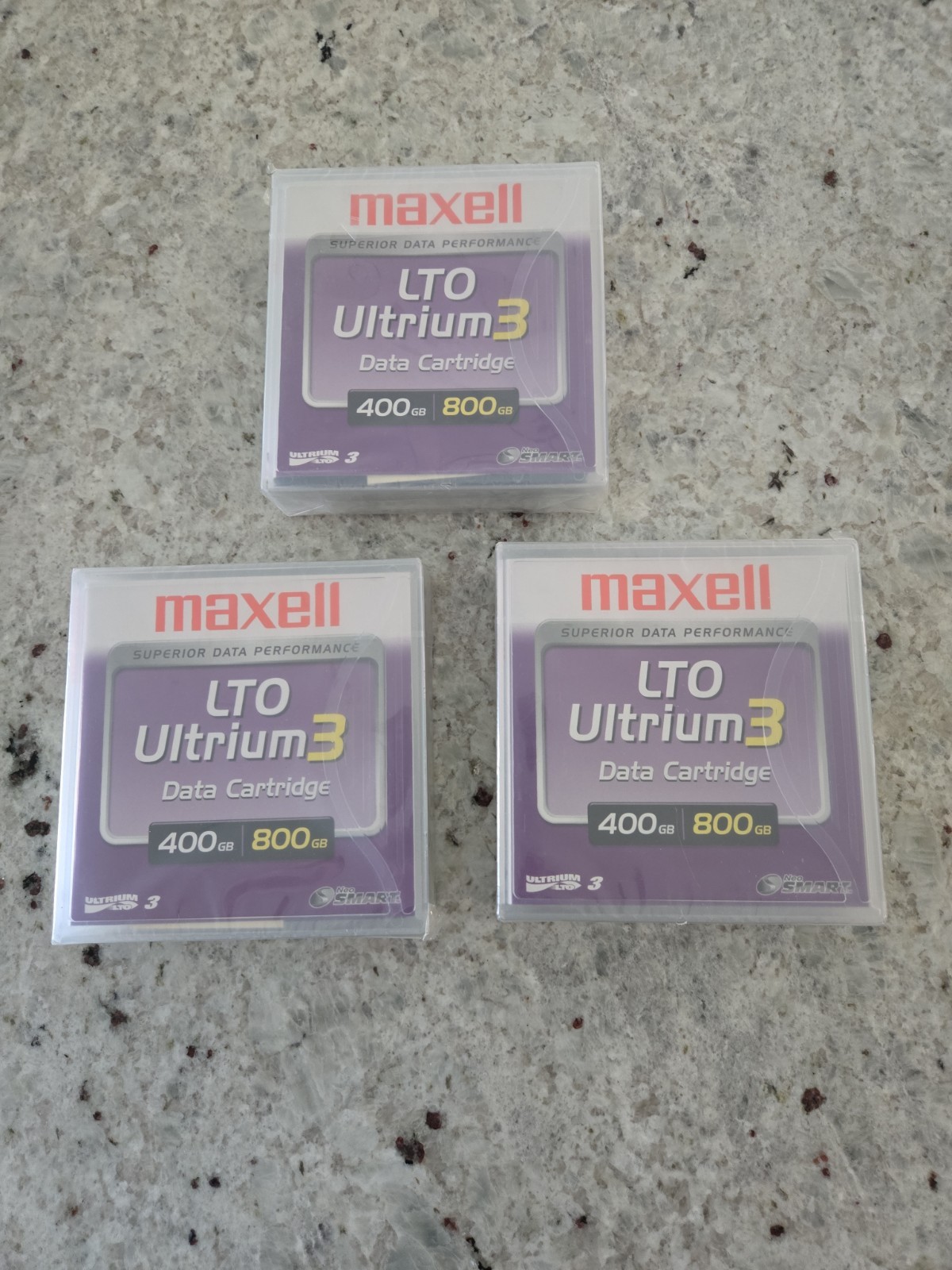 Maxell LTO Ultrium3  1/2" Data Tape Cartridge 400GB 800GB - New Sealed Lot Of 3