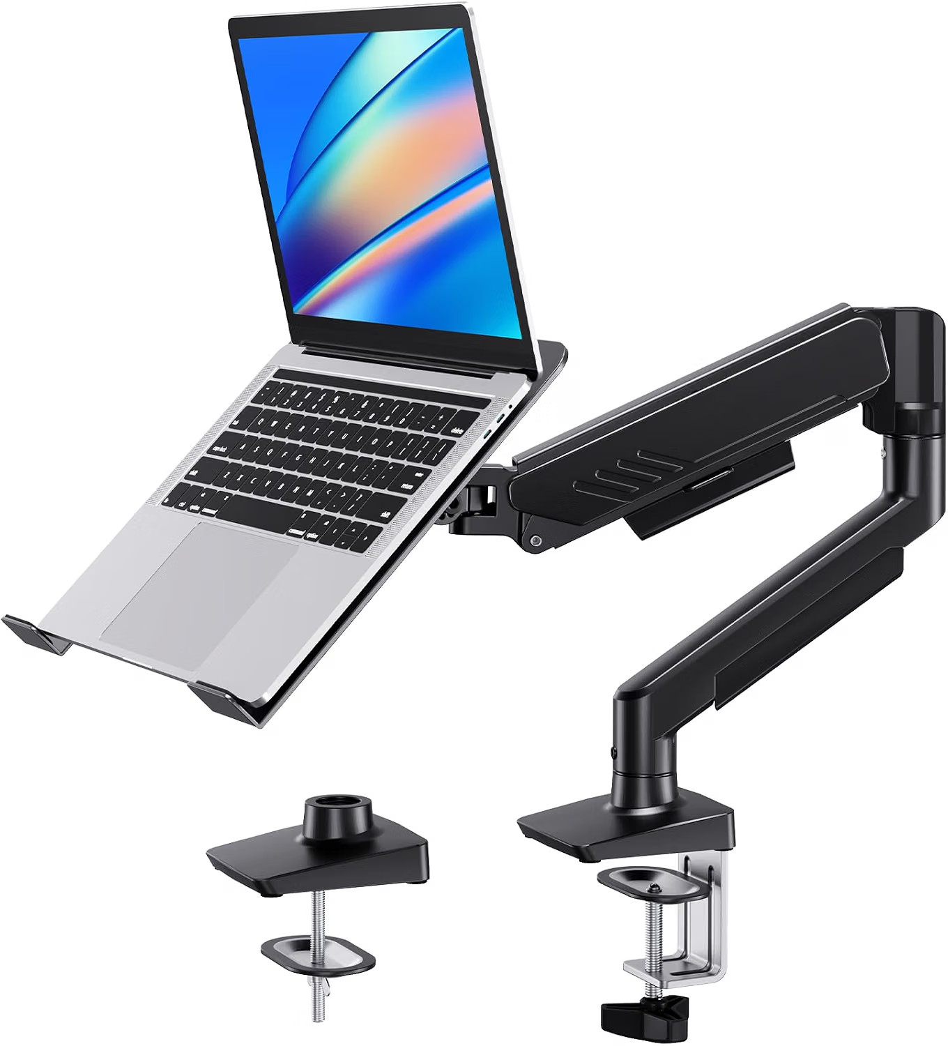HUANUO 2-in-1 Laptop Mount w/ Tray for 13-34" Monitor & 17" Laptop VESA