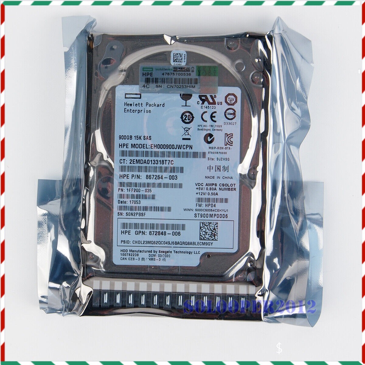 HPE 900GB SAS 12G 15K ENT 2.5" DS HDD 870795-001 870759-B21 Free delivery