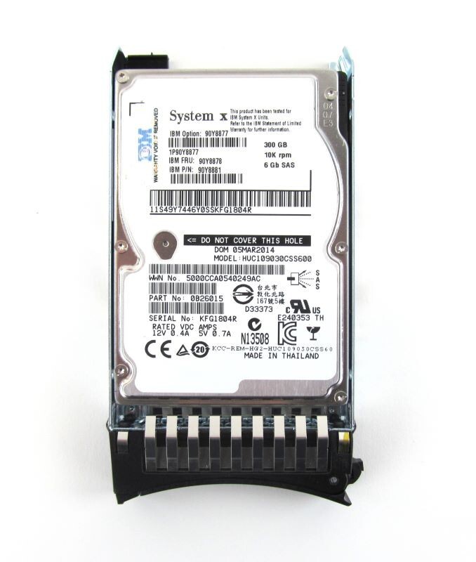 IBM 90Y8877 90Y8878 90Y8881 IBM 300GB 10K 2.5 SAS II 6 GB/PS HARD DRIVE