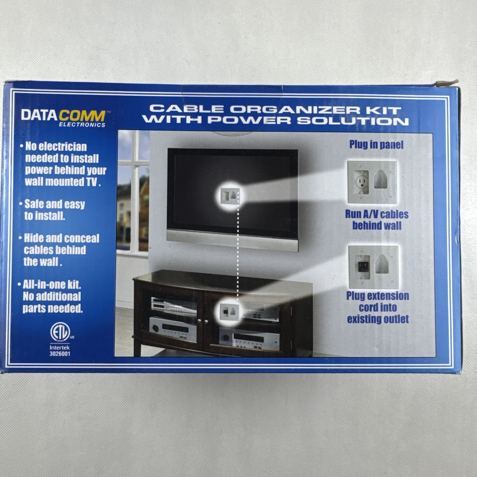 DataComm Cable Organizer Kit With Power Solution  (50-3323-WH-KIT) New Sealed