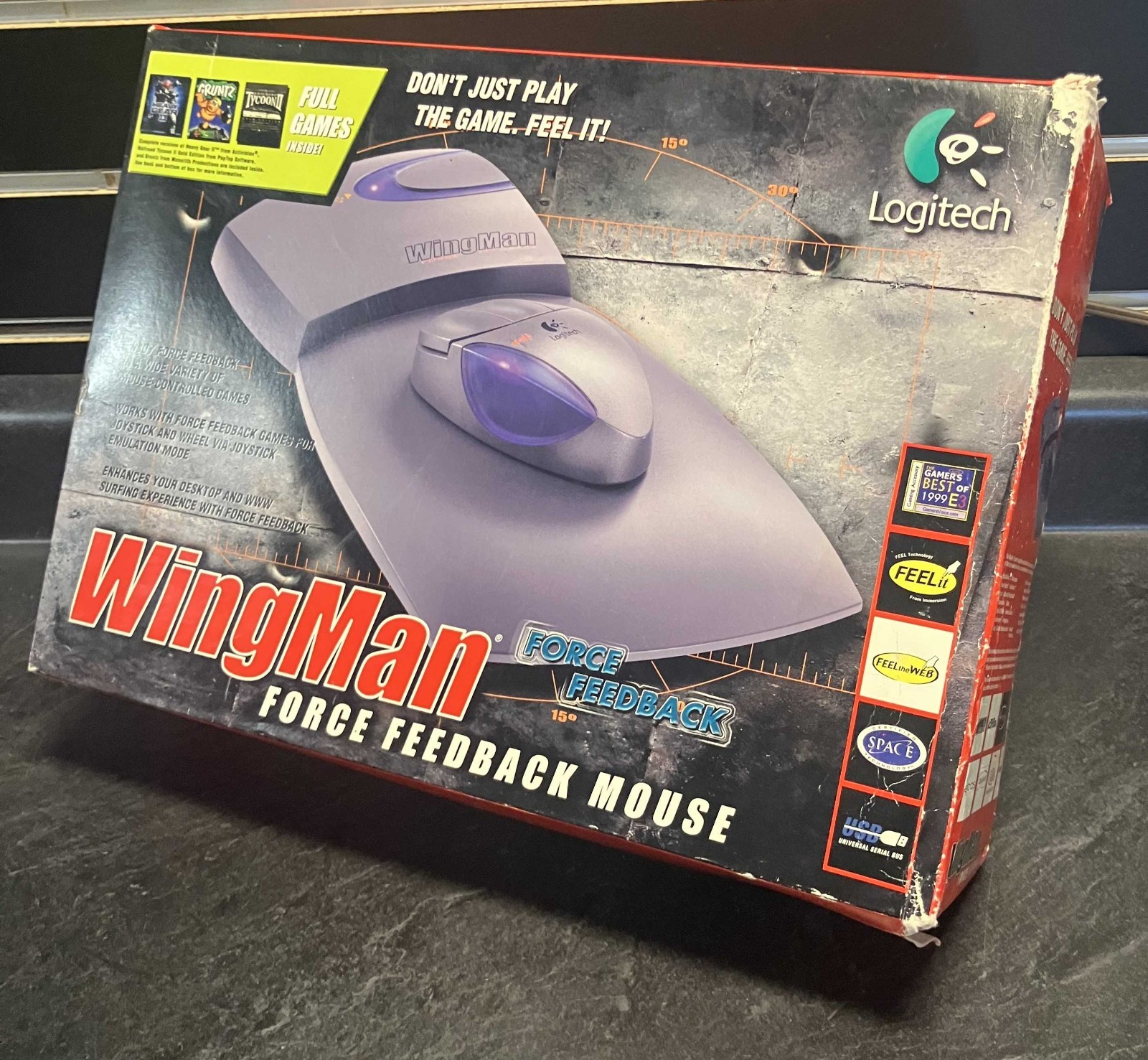 Vintage Logitech Wingman Force Feedback Mouse - Sealed