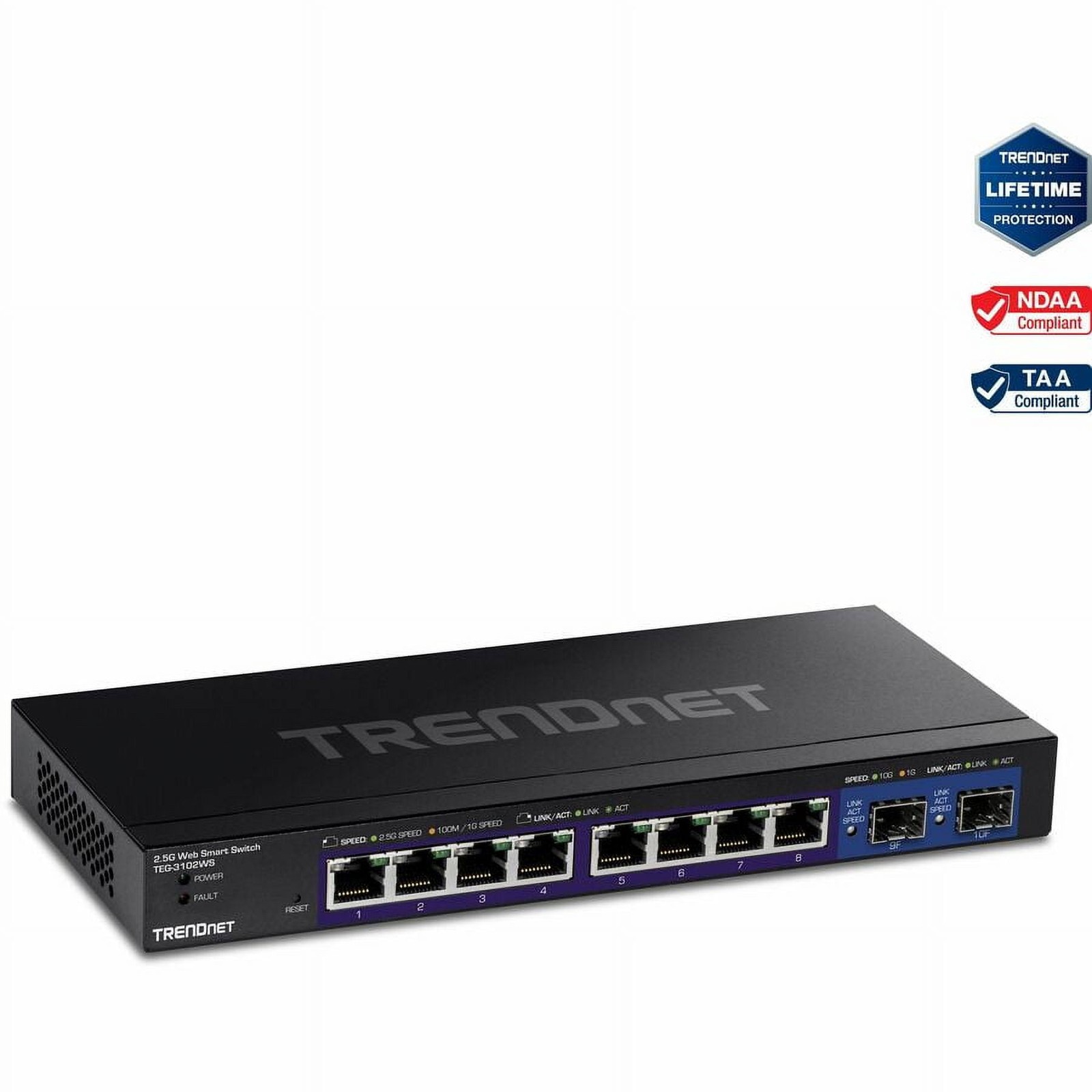 TRENDnet TEG3102WS 10-Port Multi-Gig Smart Switch 8x2.5G 2x10G SFP+