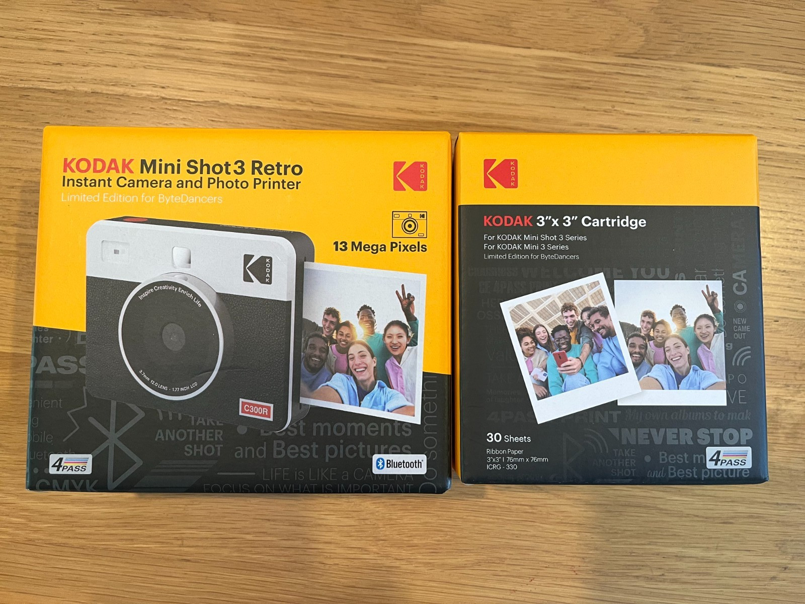 Brand New KODAK Mini Shot 3 Retro 4PASS 2-in-1 Instant Camera and Photo Printer