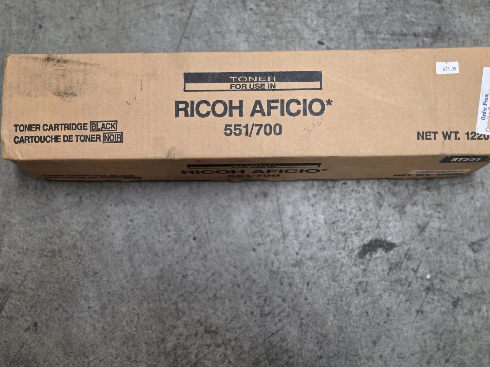 Genuine Ricoh Aficio 551 700 Black Toner Cartridge 885235 Type 5105D New