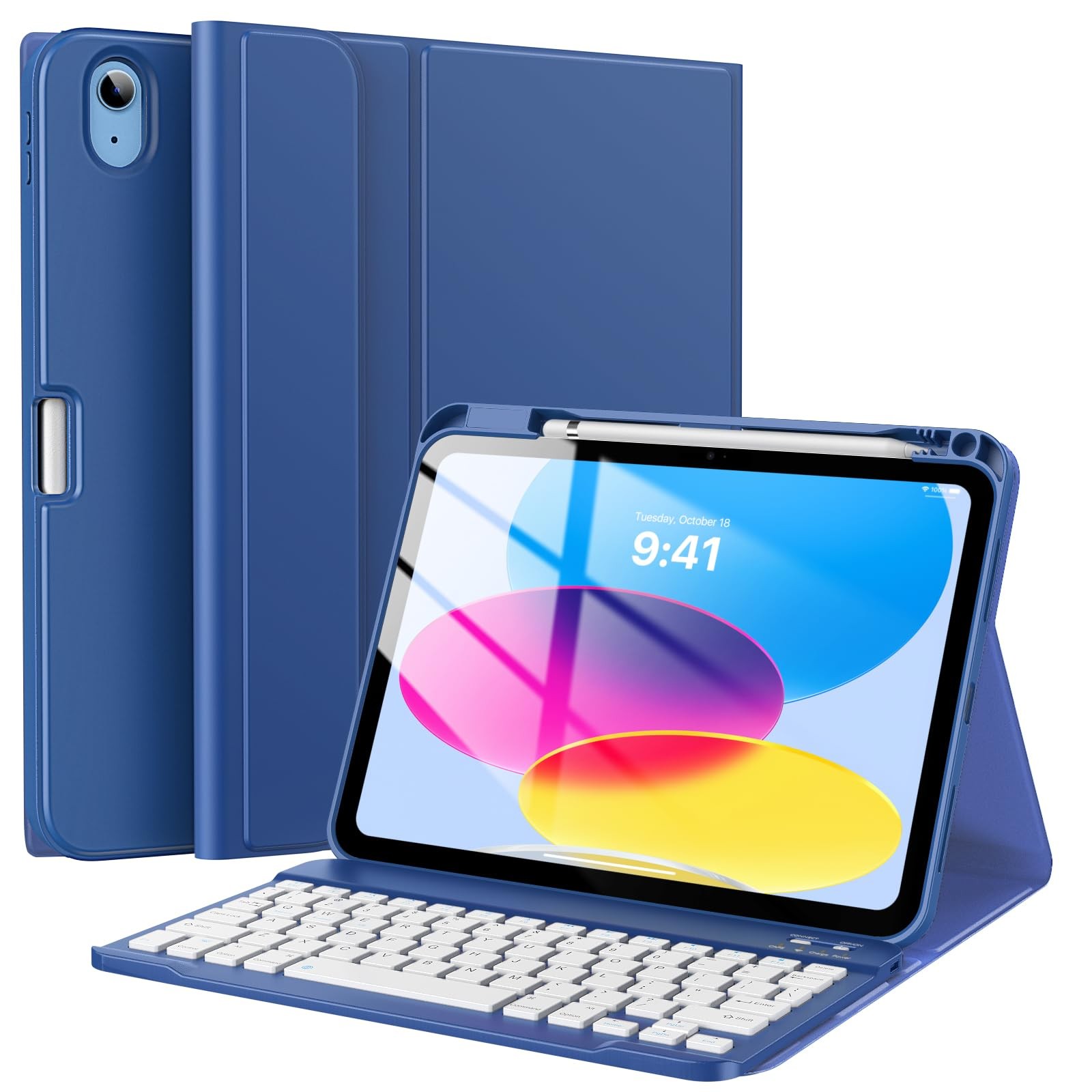TiMOVO Keyboard Case for iPad A16 11th Gen 11"/10th 10.9", A-Navy Blue