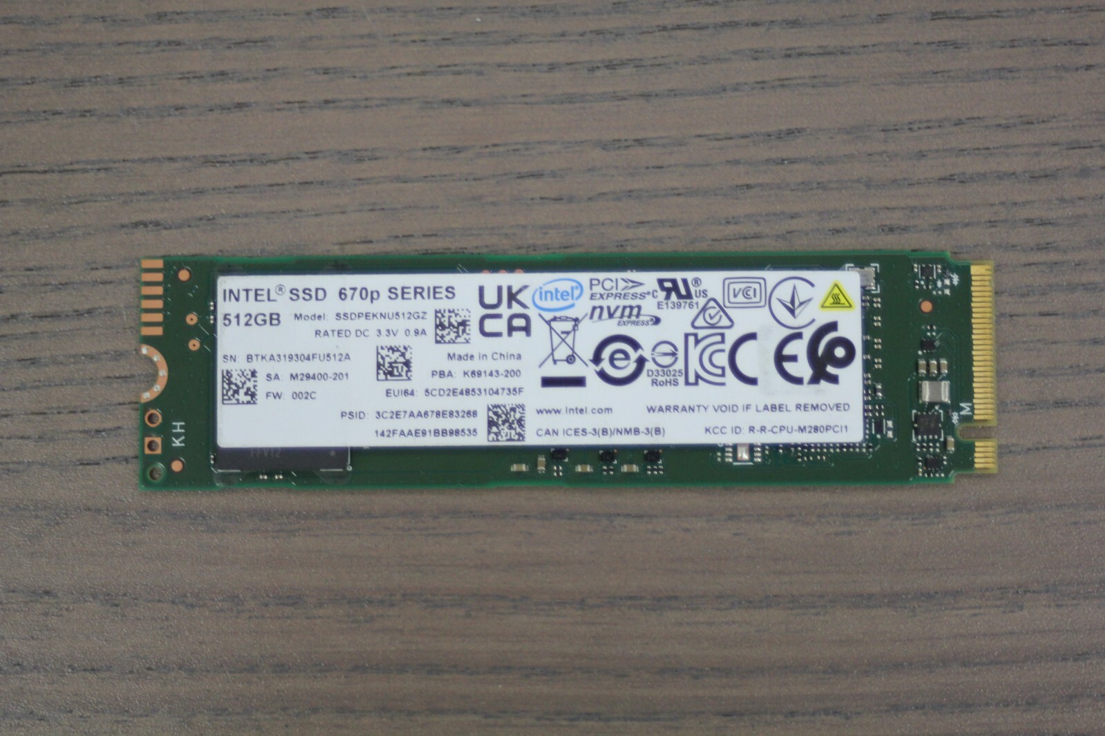 Intel 670p Series 512GB M.2 NVMe PCIe SSD (SSDPEKNU512GZ)