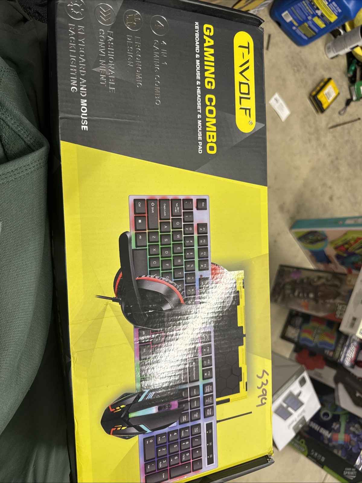 T-WOLF TF-240 RGB LED Light 4 IN 1 Gaming Combo - Headset, Mouse & Pad, Keyboard