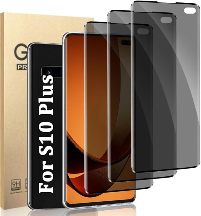 3 Pack Galaxy S10 Plus Privacy Screen Protector for Samsung Galaxy S10 Plus 6.4