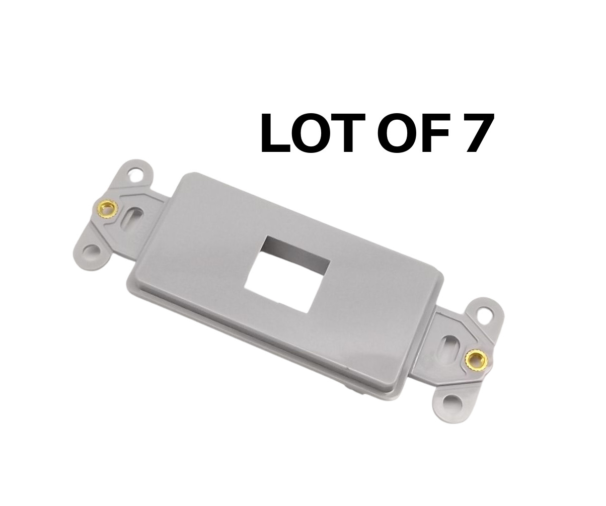 Lot of 7 Leviton Cat 41641-Gy Quick Port Decora Insert 1-Port, Grey