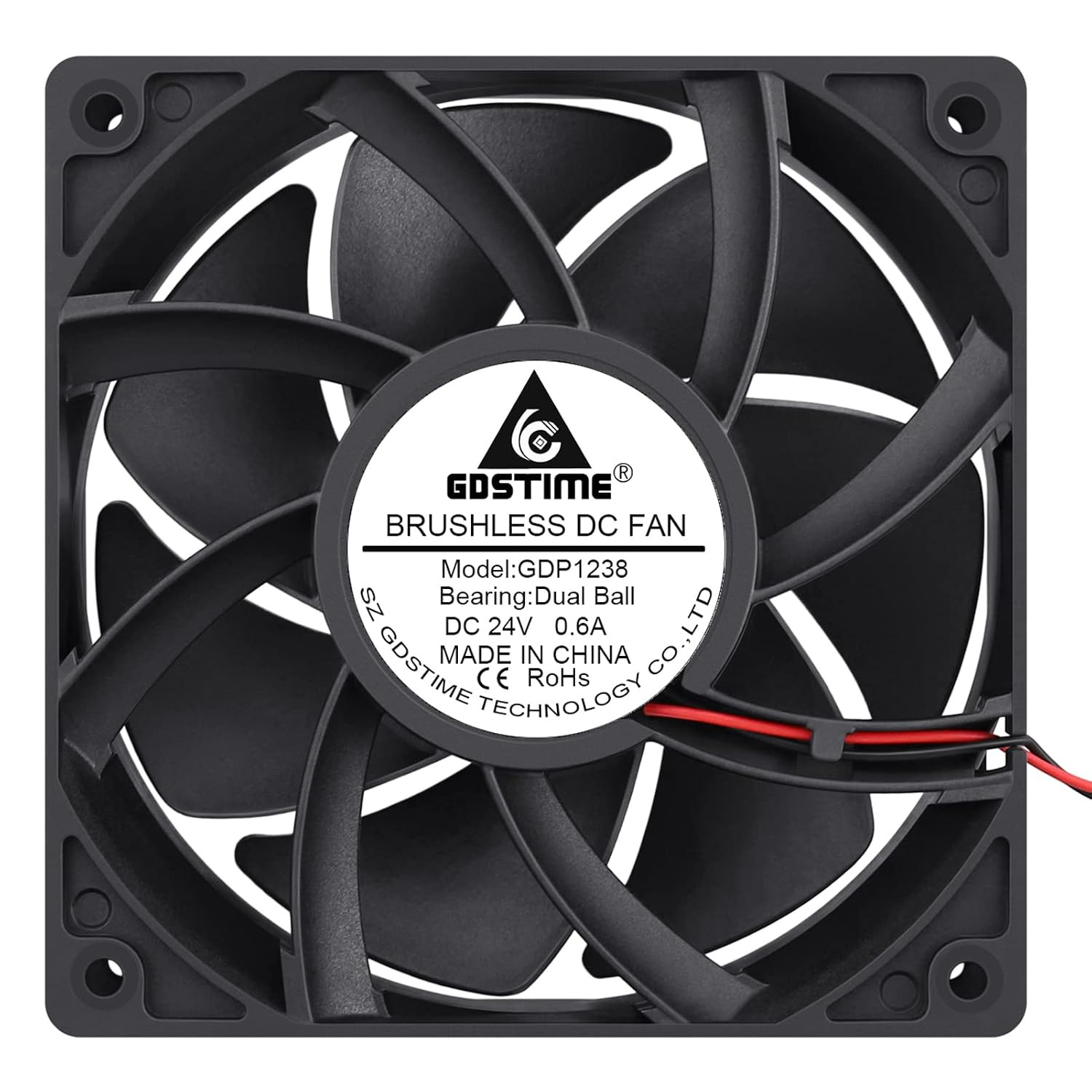 GDSTIME 120Mm X 38Mm 24V 2Pin Brushless DC Industrial Case Cooling Fan 1238
