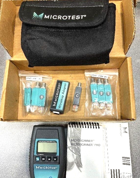 Fluke Networks Microtest Microscanner Pro Cable Tester 8200-20 Box/Papers NOB