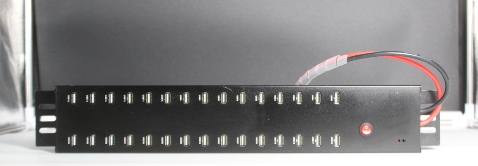 Industrial USB 2.0 Hub 30 Ports 5V 60A DC Input Charging Station