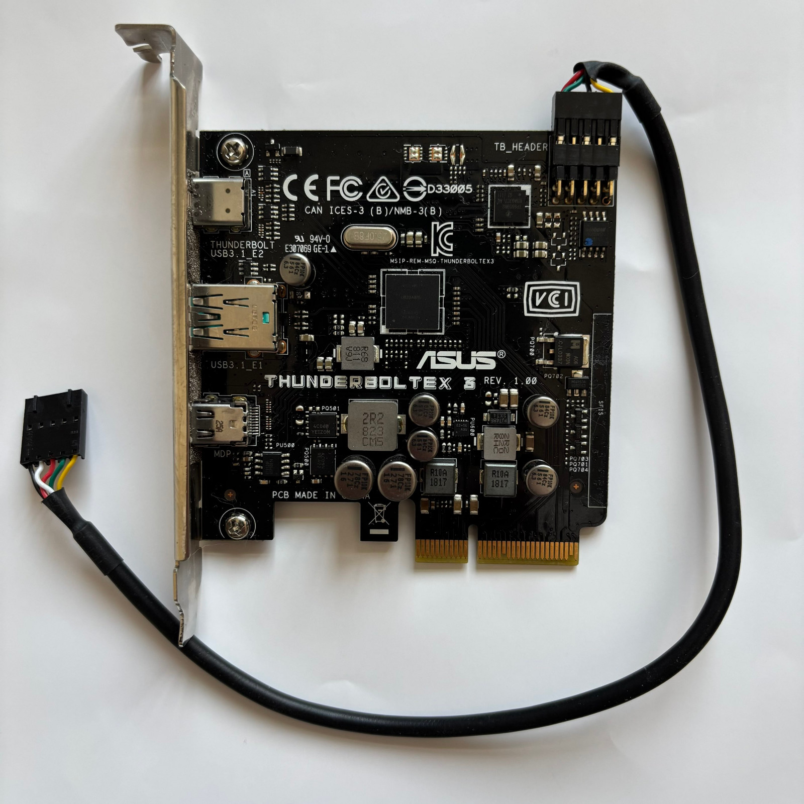 USED For ASUS ThunderboltEX 3 PCI-E Expansion Card Supports