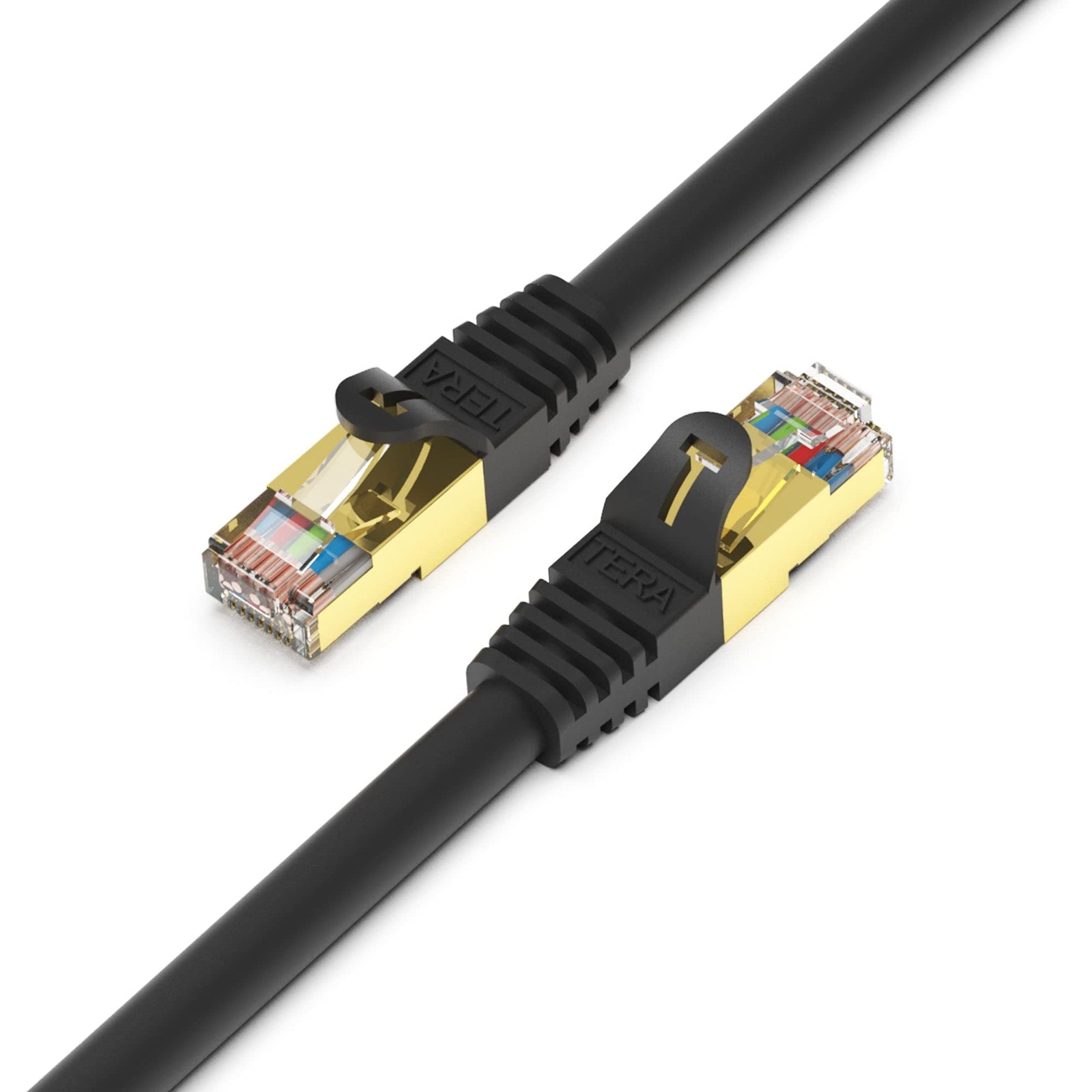 Premium Cat7 Double Shielded 10 Gigabit 600MHz Ethernet Patch Cable 50ft