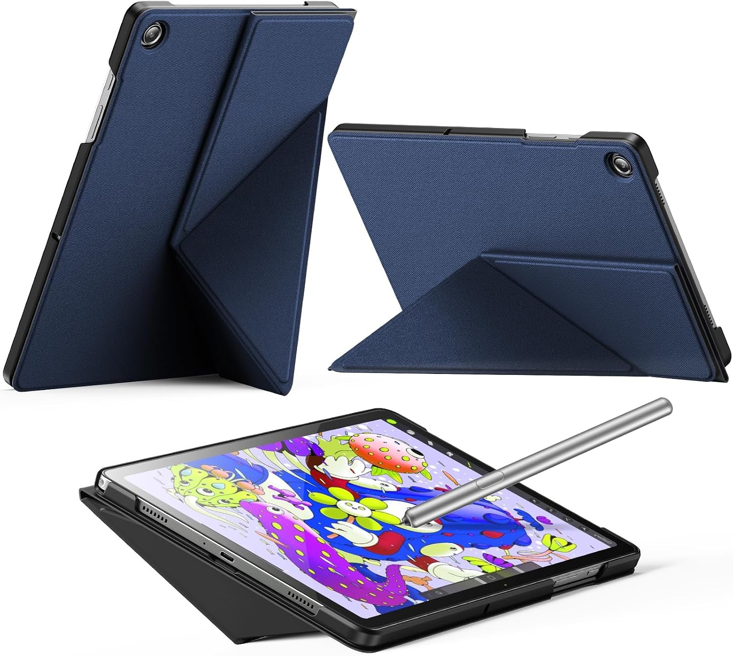 Slim Foldable Book-Style Case for Samsung Galaxy Tab A11 Plus 11 Inch, Navy