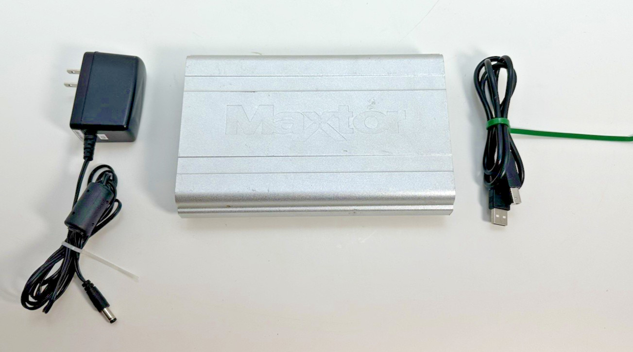 Maxtor OneTouch 80GB External Hard Drive USB HDD w/ Power Adapter & Cable