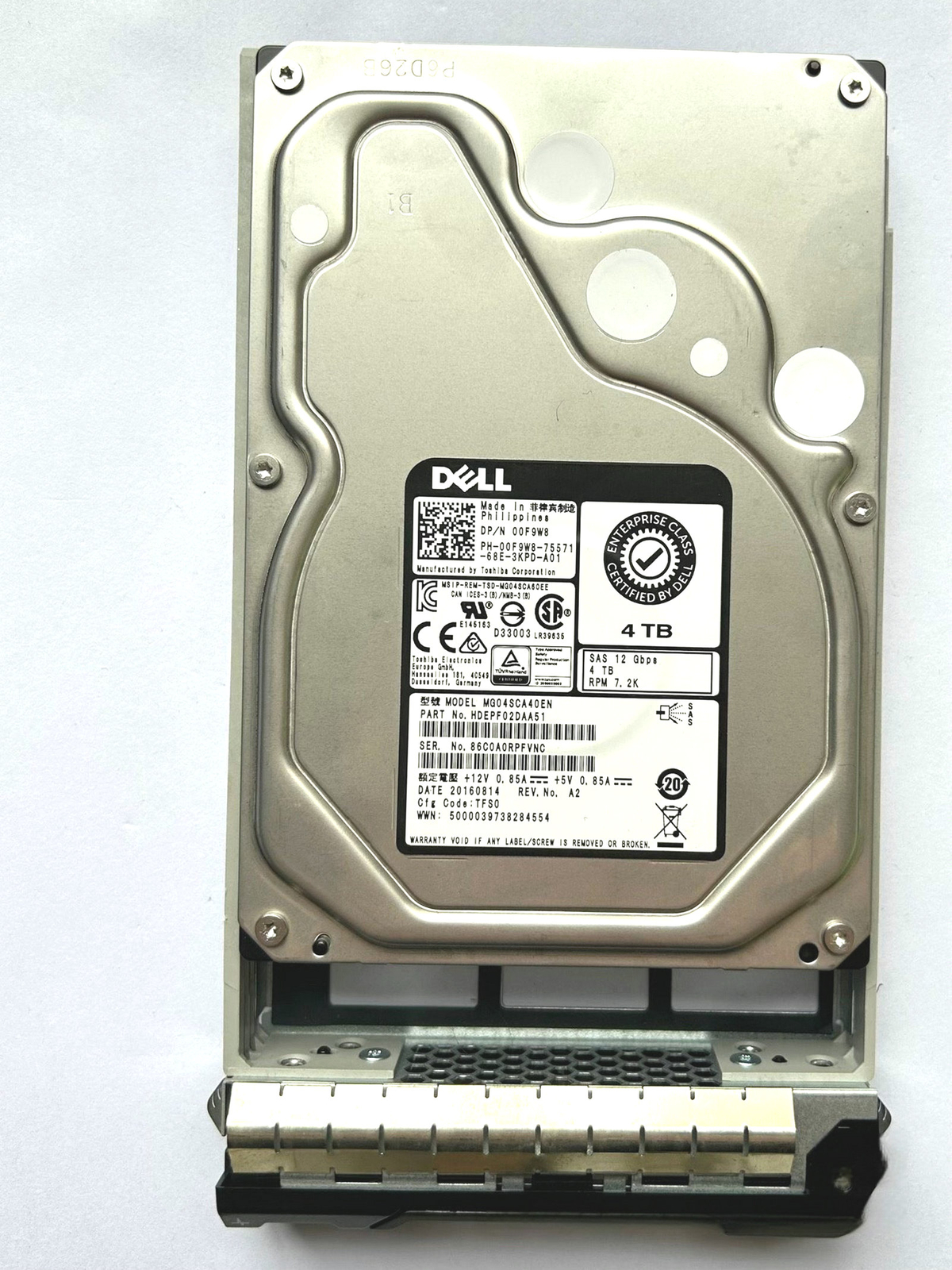 0F9W8/1MVTT/5JH5X/HNX0W/TX8WW-DELL 4TB 7.2K-DELL 4TB 7.2K SAS 3.5" 12Gb/s 13G HD