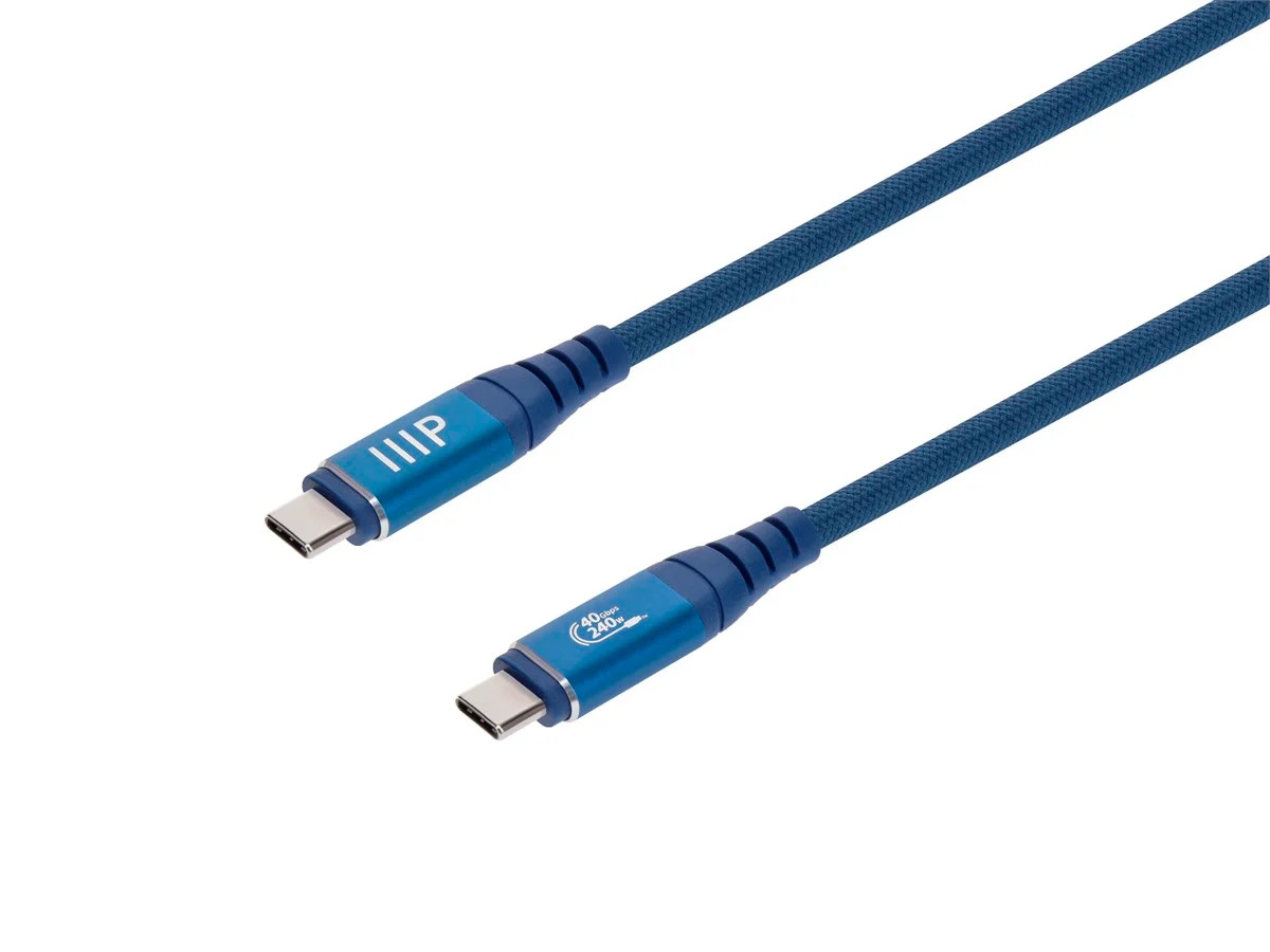 Monoprice USB4 40Gbps Cable - 240W EPR, 8K HDR, Braided, Ultra High-Speed, 3ft,