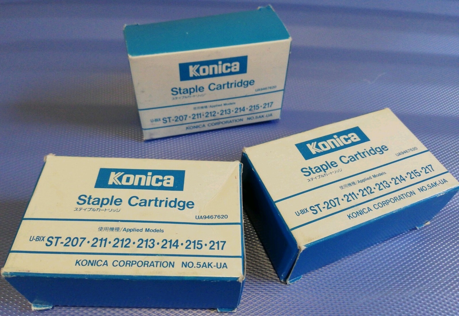 LOT of 3 KONICA MINOLTA Staple Cartridges ST207 UA94 67620 NO.5AK-UA -Japan Made