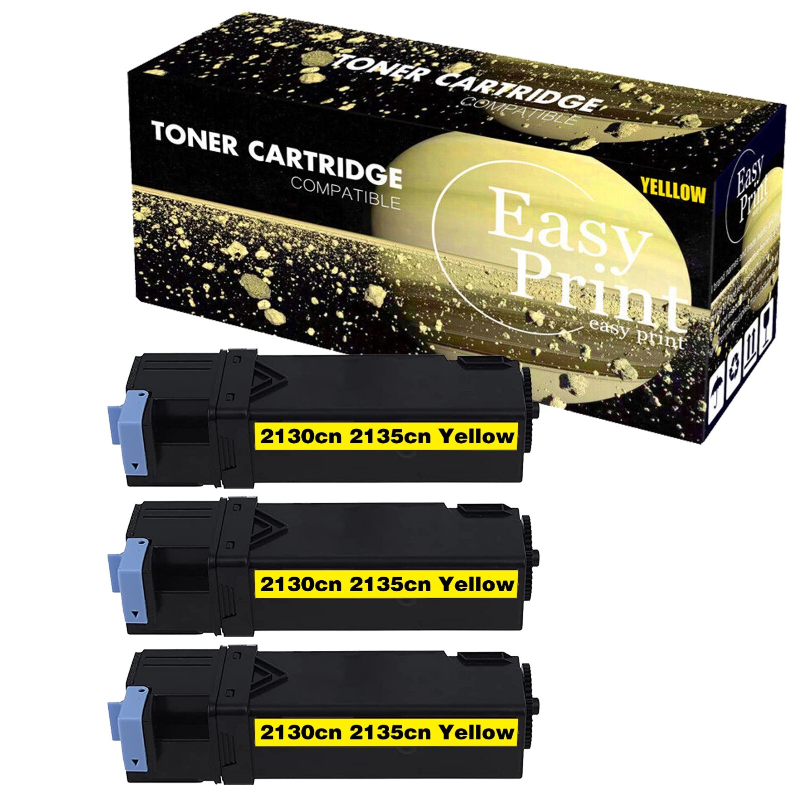 3PK DE2135 2135 Toner Cartridge 2130 2135 Laser Printer YELLOW