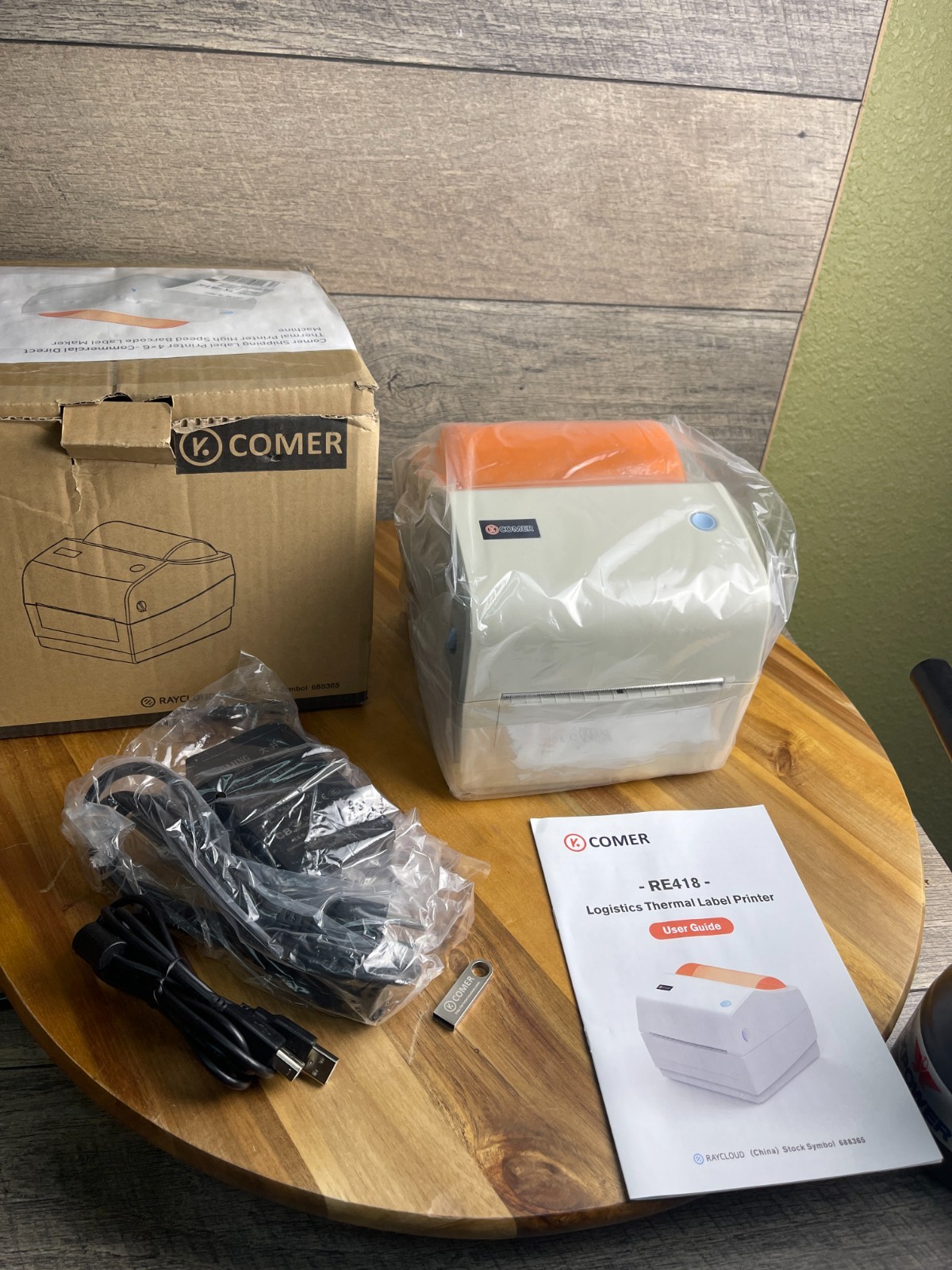 K Comer RE418 Logistics Thermal Shipping Label Printer for Warehouse Barcodes